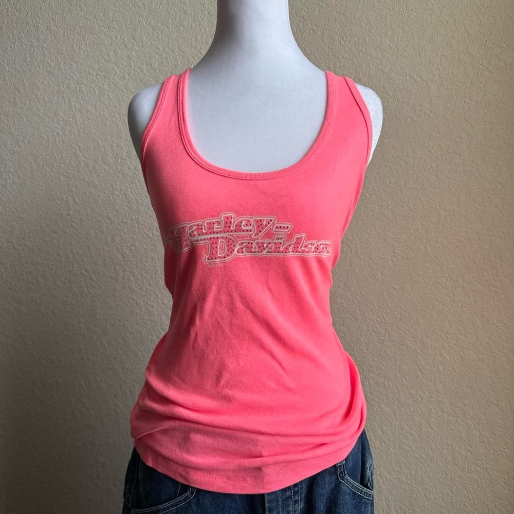 Harley-Davidson Hot Pink Fitted Sleeveless Tank Top